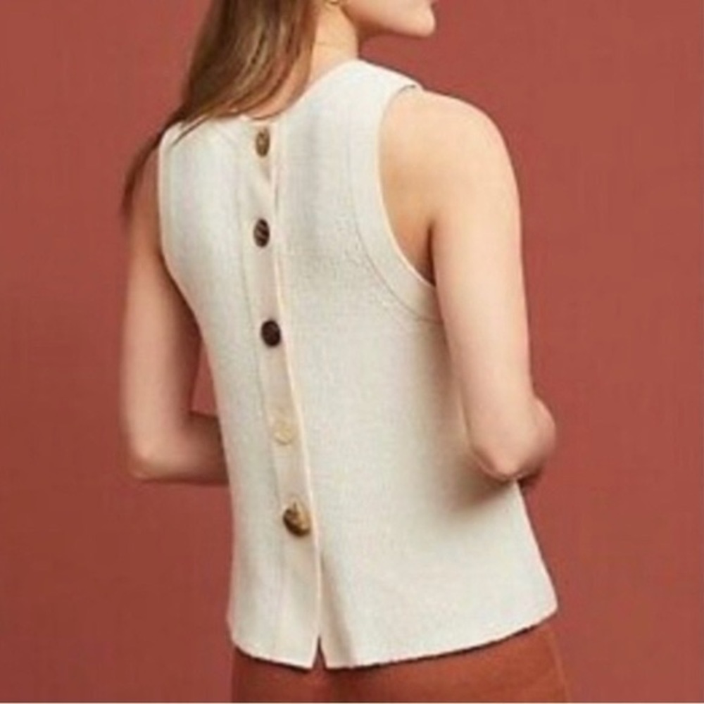 Anthropologie MOTH Button back knit tank Size Large EUC